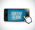 phone, content is king sign concept