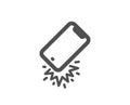 Smartphone falling icon. Phone crash sign. Mobile device. Vector