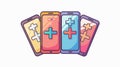 Professional Vector Illustration of Phone with Cross Icons for Graphic Design Projects