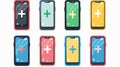 Professional Vector Illustration of Phone with Cross Icons for Graphic Design Projects