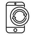 Phone data backup icon outline vector. Computer storage Royalty Free Stock Photo