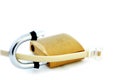 Phone data cable and lock Royalty Free Stock Photo