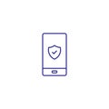 Phone data encryption privacy line icon. Password security technology Royalty Free Stock Photo