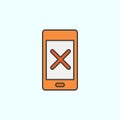 phone, delete, remove color vector icon, vector illustration