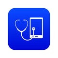 Phone diagnosis icon digital blue