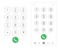 Phone dial number keypad screen mobile call. Dial keypad smartphone vector ui template