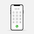 Phone dial screen. Display Keypad with numberst for mobile phone.