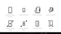 Phone, different sizes and specifications. Large, small and extra large sizes and screenshot icons, Editable line vector