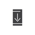 Phone download notification icon vector