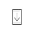 Phone download notification line icon