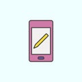 phone, edit, pencil color vector icon, vector illustration