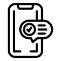 Phone election icon outline vector. Vote poll