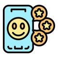 Phone emoji app icon vector flat