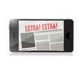 phone extra news online illustration Royalty Free Stock Photo