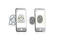 Phone face and fingerprint scanning identification, isolated