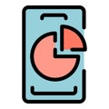 Phone finance stock icon vector flat