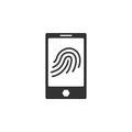 Phone finger scanner icon. Element of internet security icon for mobile concept and web apps. Detailed Phone finger scanner icon c