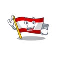 With phone flag austria isolated with the mascot