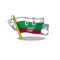 With phone flag bulgarian hoisted on cartoon pole