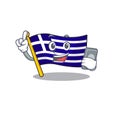 With phone flag greece isolated in the character