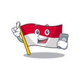 With phone flag indonesia in the cartoon shape