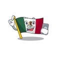 With phone flag mexico in the cartoon shape