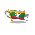 With phone flag myanmar isolated in the mascot