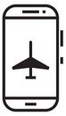 Phone flight mode icon. Offline work symbol