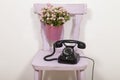 Phone and flowers Royalty Free Stock Photo