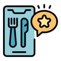 Phone food review icon vector flat