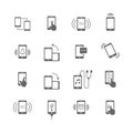 Phone functions and phone technologyflat gray icons set of 16 Royalty Free Stock Photo