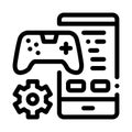 Phone Game App Icon Vector Outline Illustration