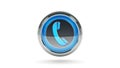 Phone glossy icon. 3d rendering
