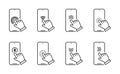 Phone hand finger touch mobile screen different click navigation icon set Royalty Free Stock Photo