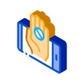 Phone Hand Pill isometric icon vector illustration Royalty Free Stock Photo