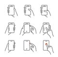 Isolated set of types of tapping the mobile phone screen