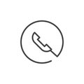 Phone handset line icon