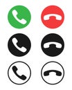 Phone handsets graphic signs set Royalty Free Stock Photo