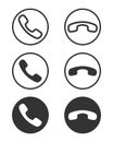 Phone handsets graphic signs set