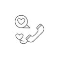 Phone, hearth, talk friends icon. Element of friendship icon. Thin line icon for website design and development, app development. Royalty Free Stock Photo