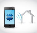 Phone home security software illustration design Royalty Free Stock Photo