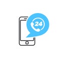 Phone 24 Hour Contact Service Bubble Icon