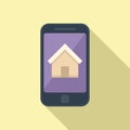 Phone house rent icon flat vector. Real home Royalty Free Stock Photo