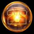 phone icon amber Royalty Free Stock Photo