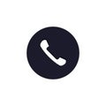 Phone Icon in circle. Telephone handset Vector flat symbol On white background Royalty Free Stock Photo