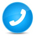 Phone icon elegant cyan blue round button Royalty Free Stock Photo