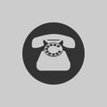 Phone icon in flat style isolated on gray background. Retro telephone symbol Royalty Free Stock Photo