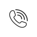 Phone icon flat style isolated on white background. Telephone symbol Royalty Free Stock Photo