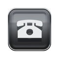 Phone icon glossy grey.