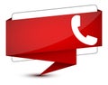 Phone icon isolated on elegant red tag sign illustration